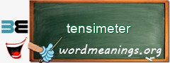 WordMeaning blackboard for tensimeter